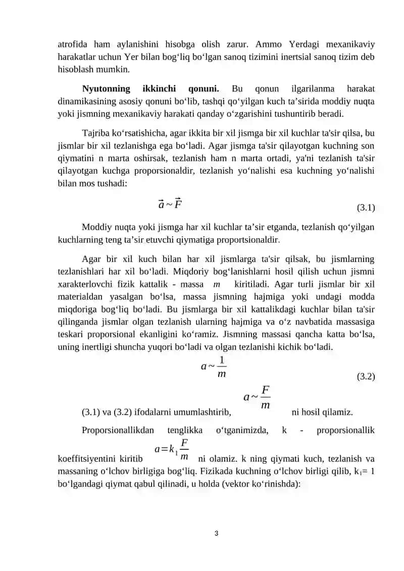Dinamika qonunlari 3