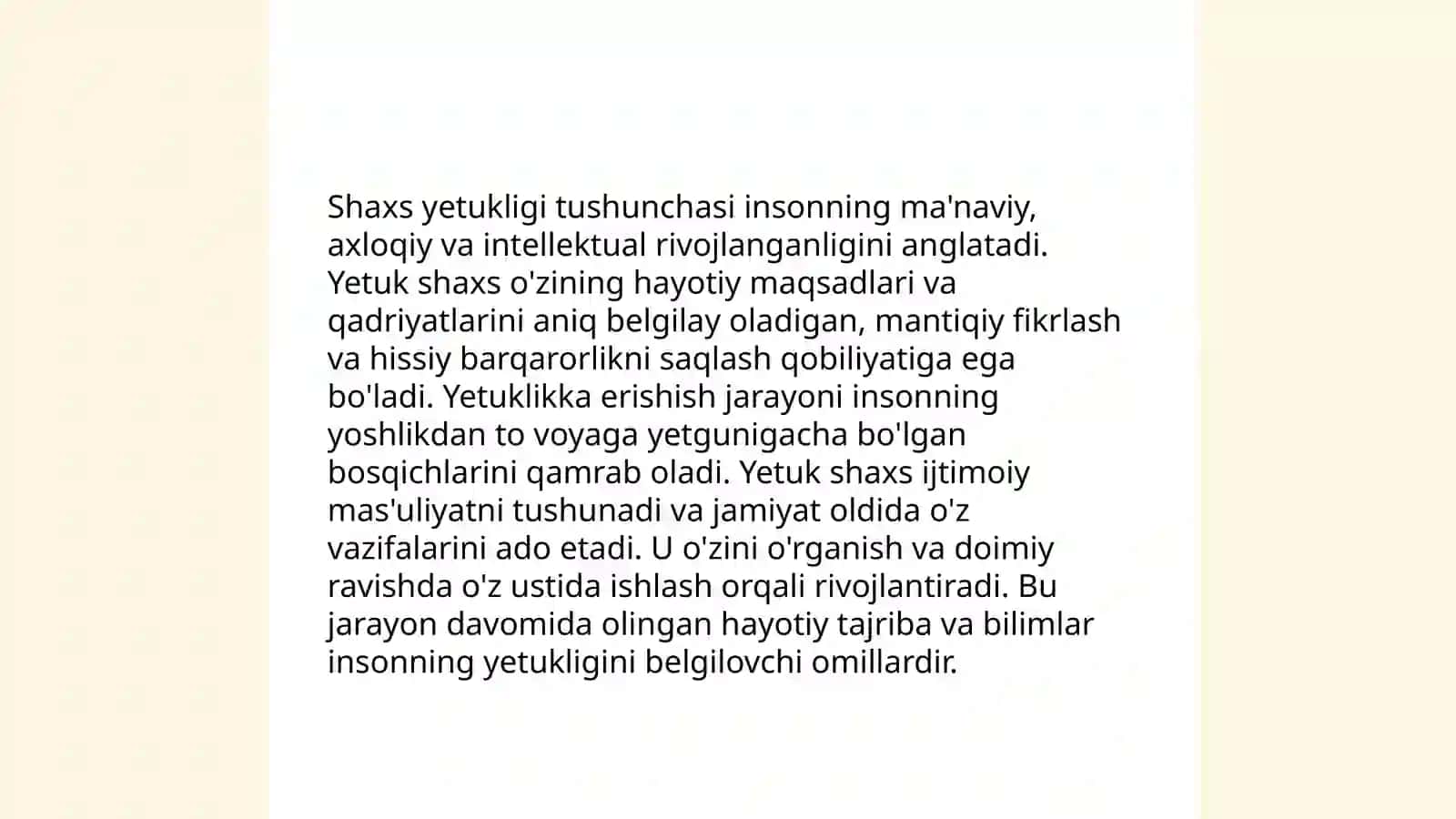 Shaxs yetukligi tushunchasi 3