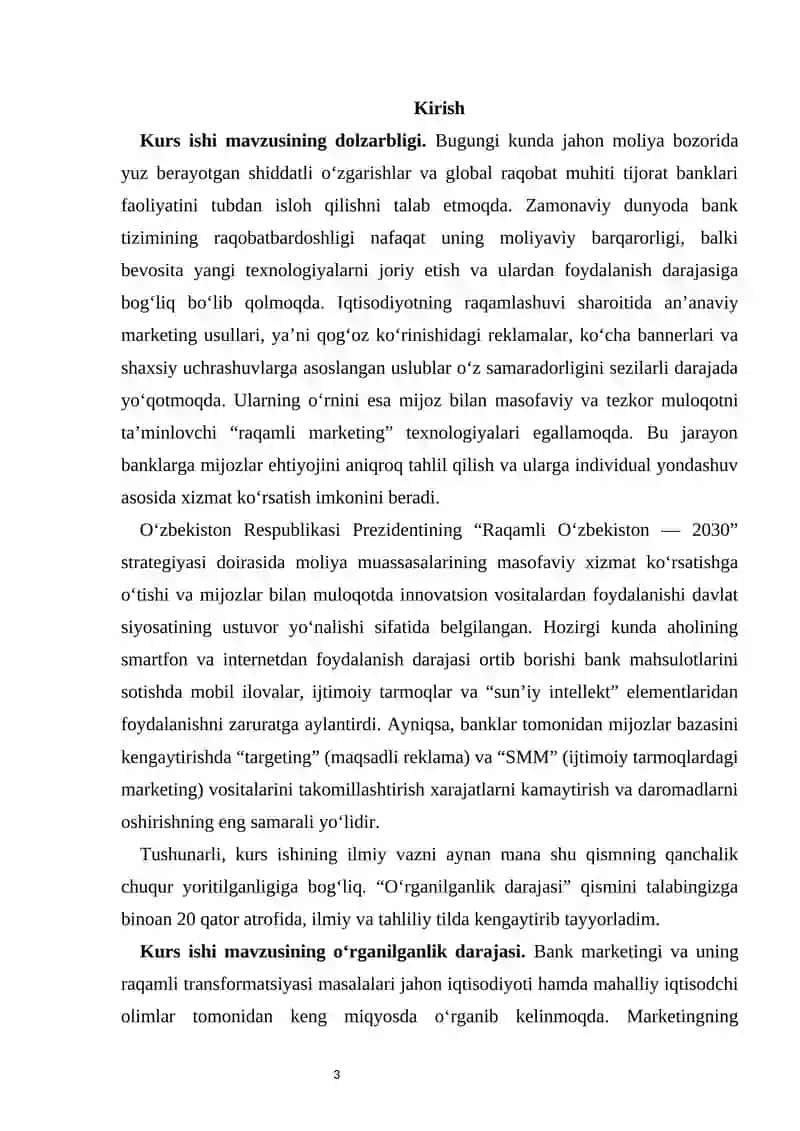 Bank xizmatlari bozorida raqamli marketing texnologiyalaridan foydalanishni takomillashtirish 3
