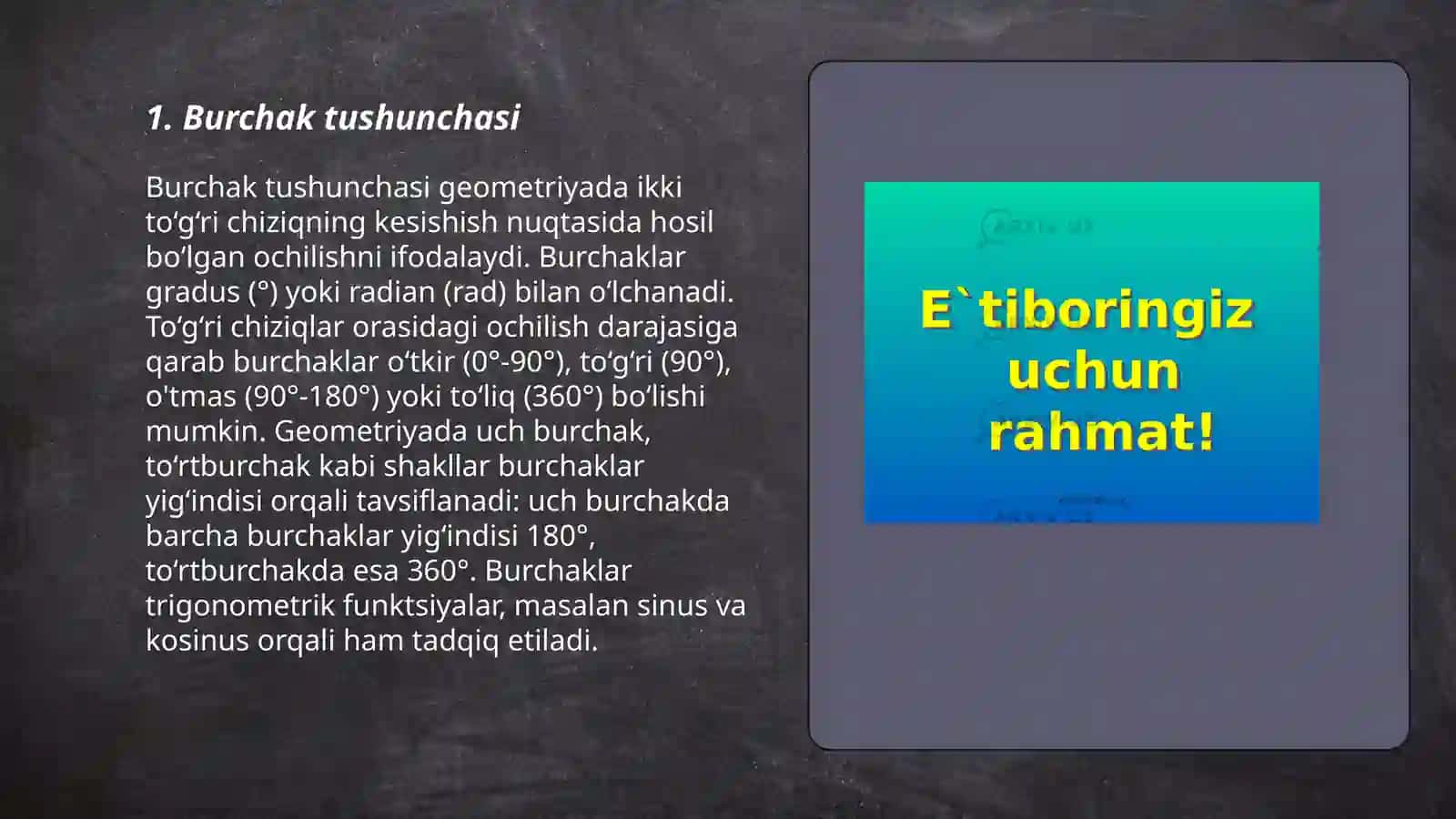 Burchak turlari 3