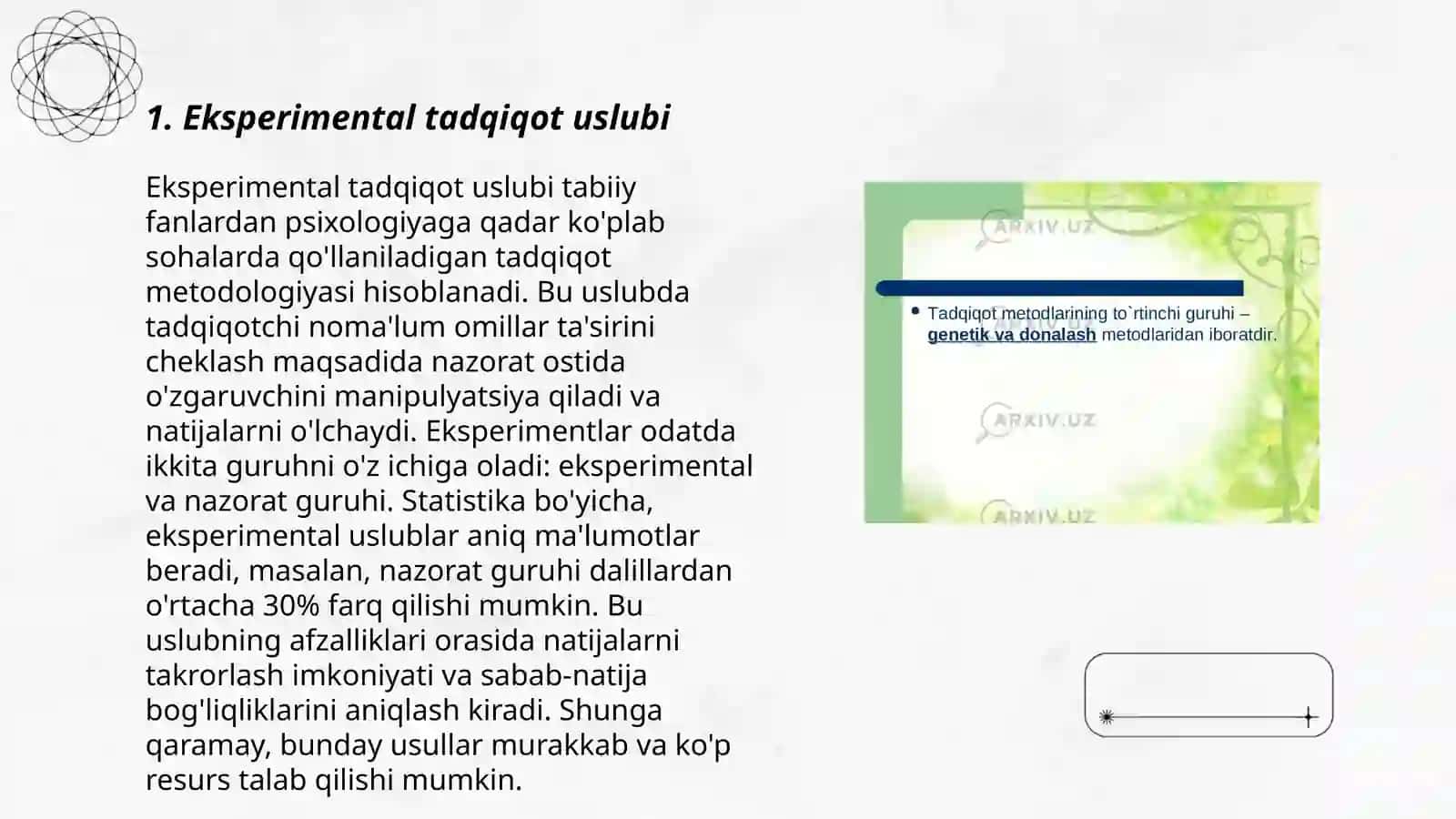 Xozirgi zamon psixologiyasining tadqiqot metodlari 3