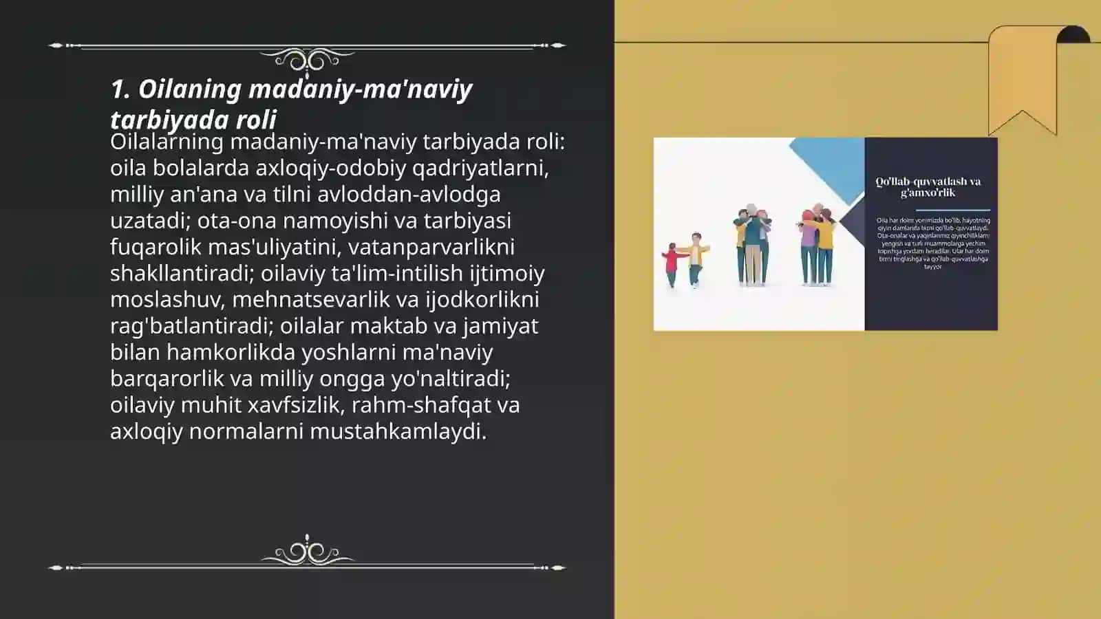 Oilaning madaniy-ma'naviy tarbiyada roli 3
