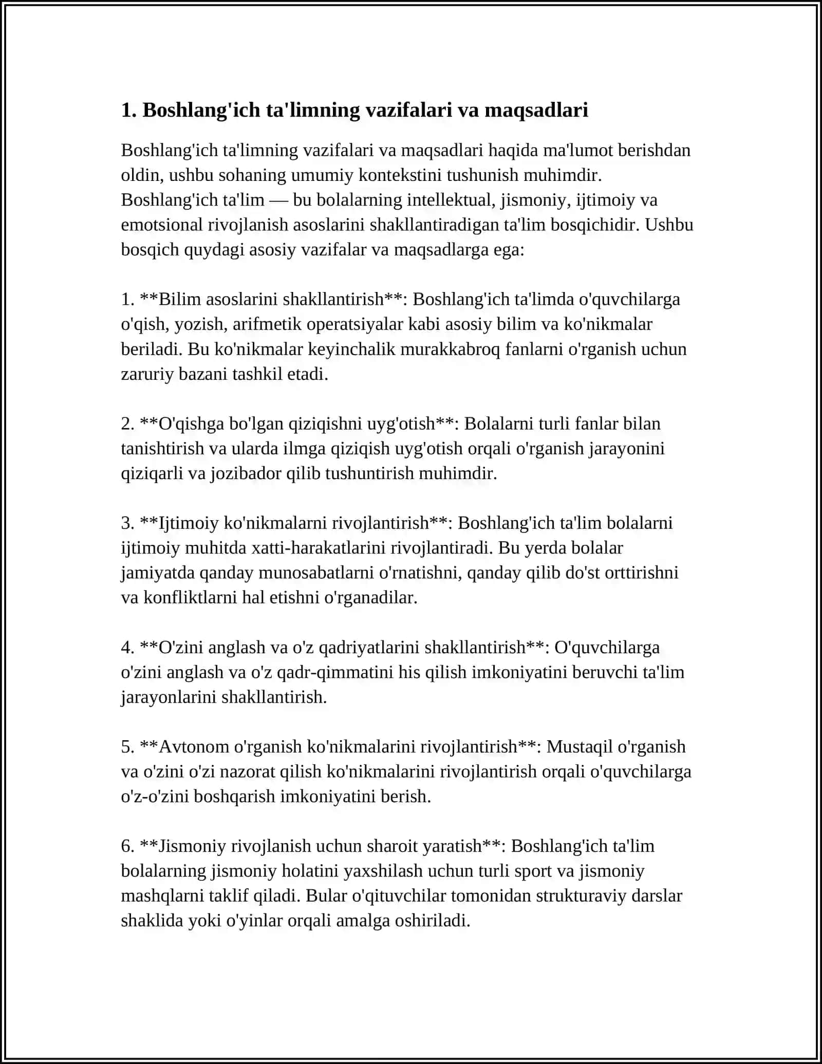 SINGAPURDA BOSHLANG'ICH TA'LIM O'QITILISHI 3
