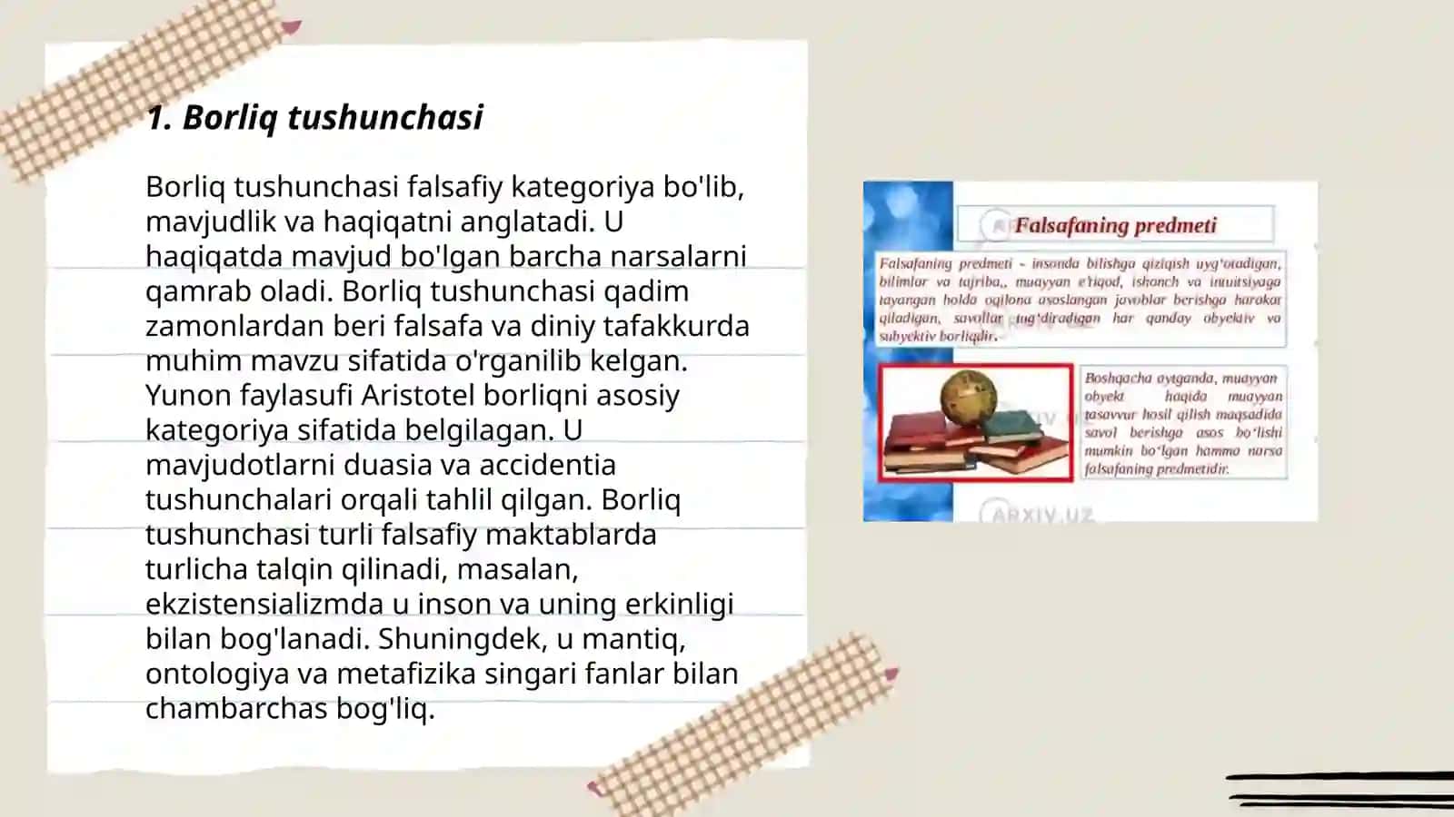 Borliq tushunchasi 3