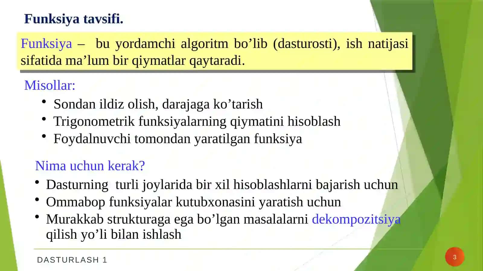Funksiyalar 3