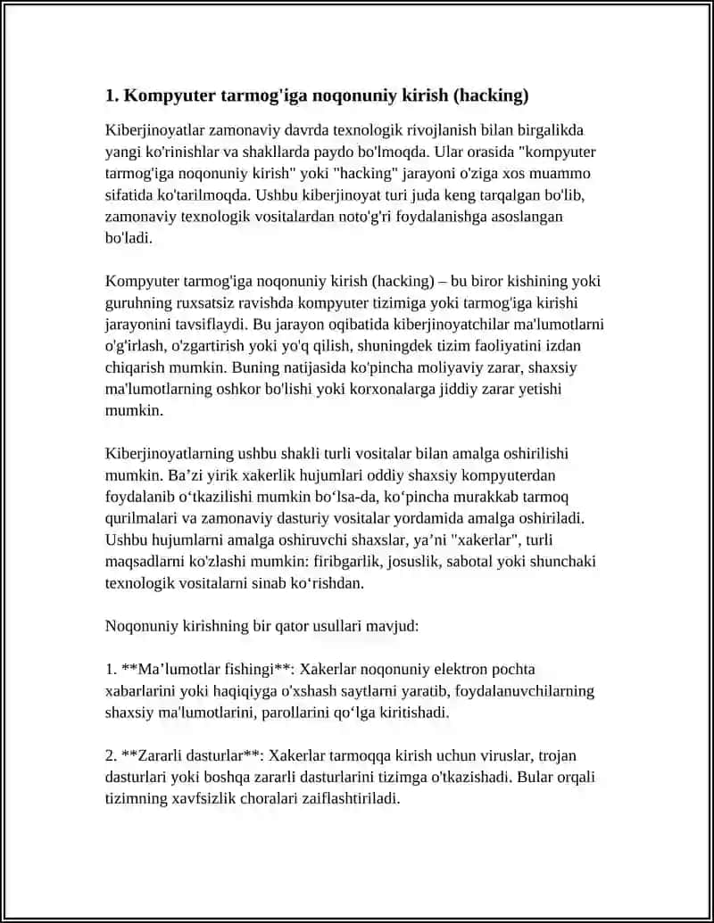 KIBERJINOYAT TURLARI VA SHAKLLARI 3