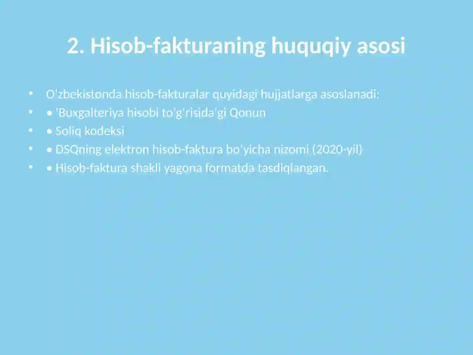 Hisob fakturalar yuritish tartibi 3