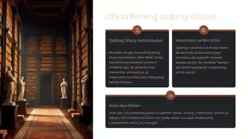 Oliy taʼlim va boʻlib jarayonlar Tarixdan zamonaviy davrgacha 3
