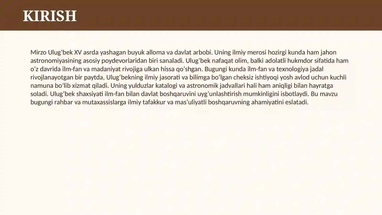 MIRZO ULUG‘BEK BUYUK ALLOMA VA DAVLAT ARBOBI 3