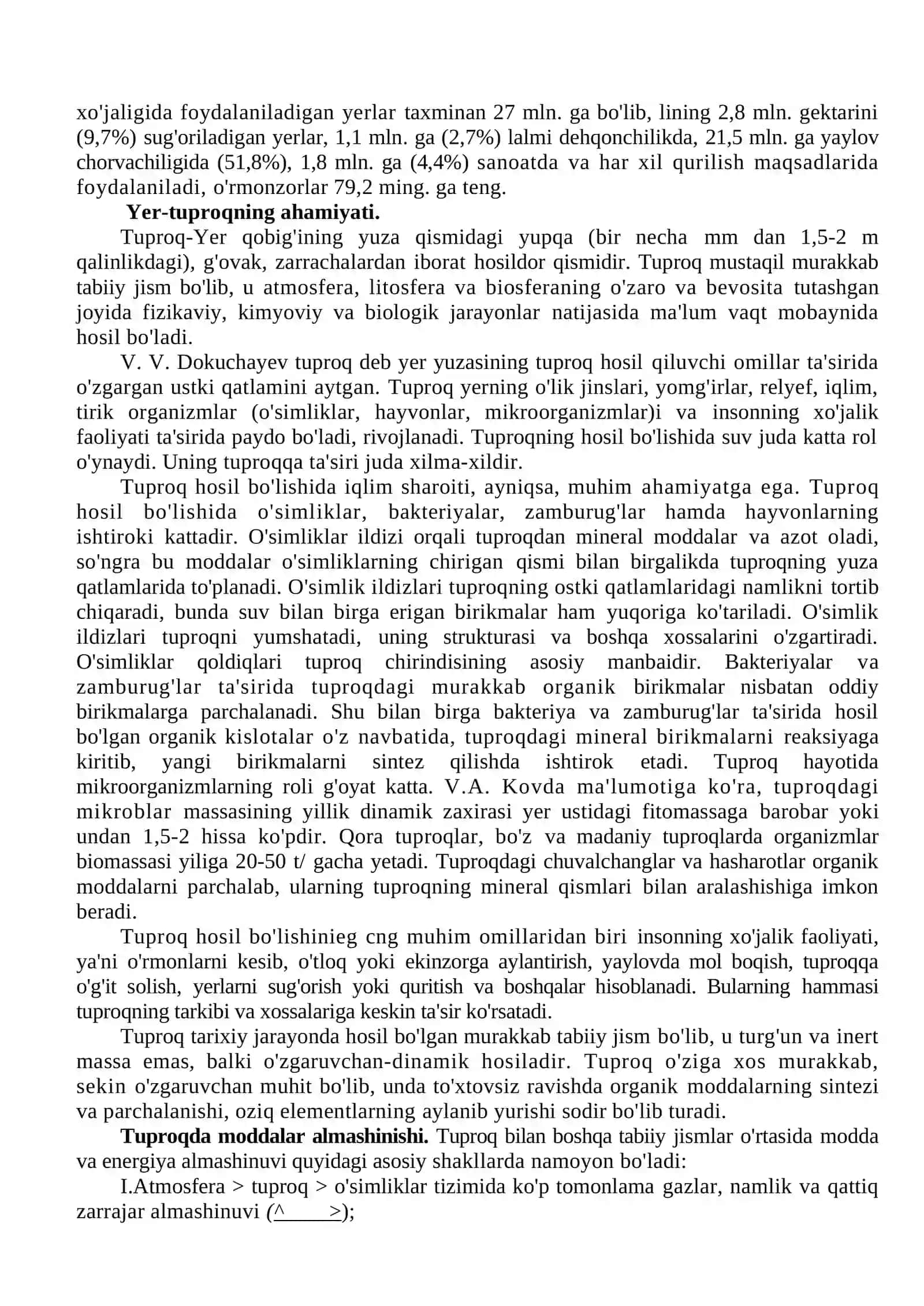 YER (LITOSFERA) ZAXIRALARI, ULARNING AHAMIYATI VA MUHOFAZASI 3