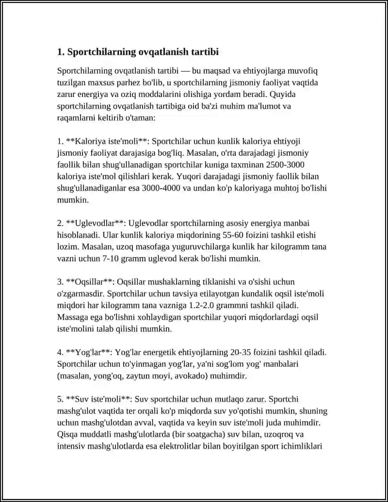 SPORTCHILAR OZIQLANISHI KIMYOSI 3