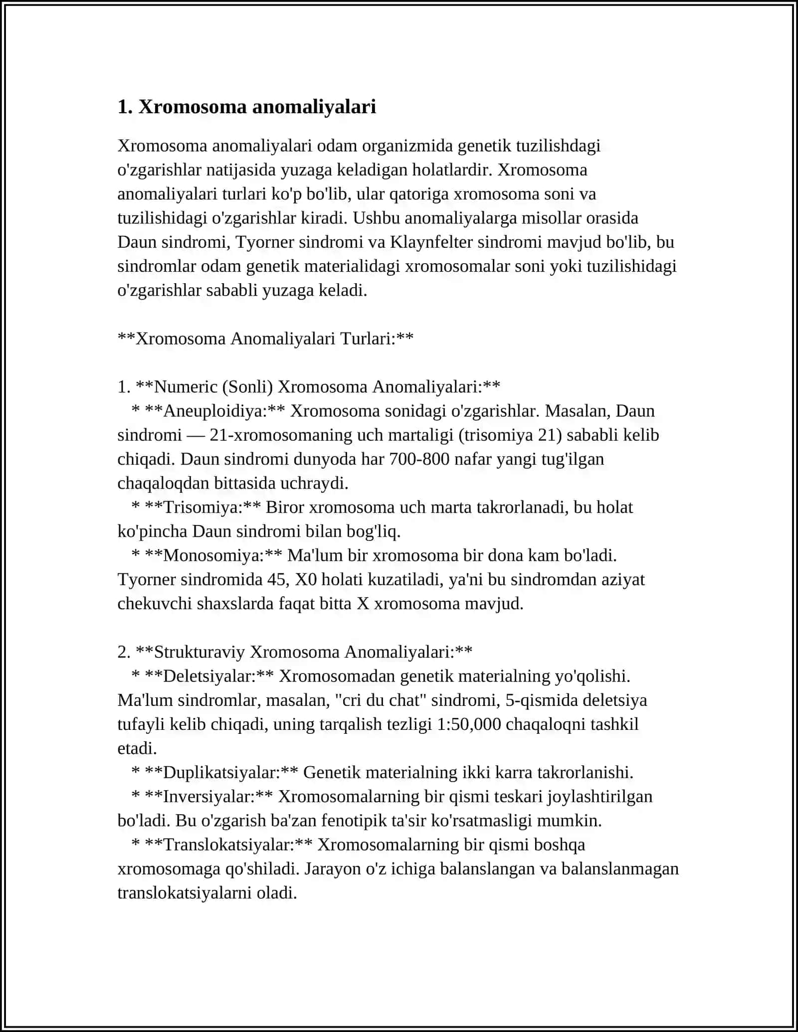 QROMOSOMA KASALLIKLARI 3