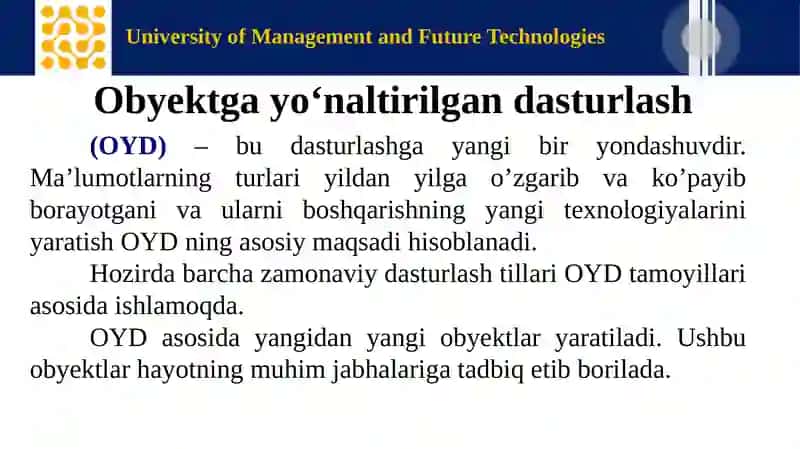 University of Management and Future Technologies 3
