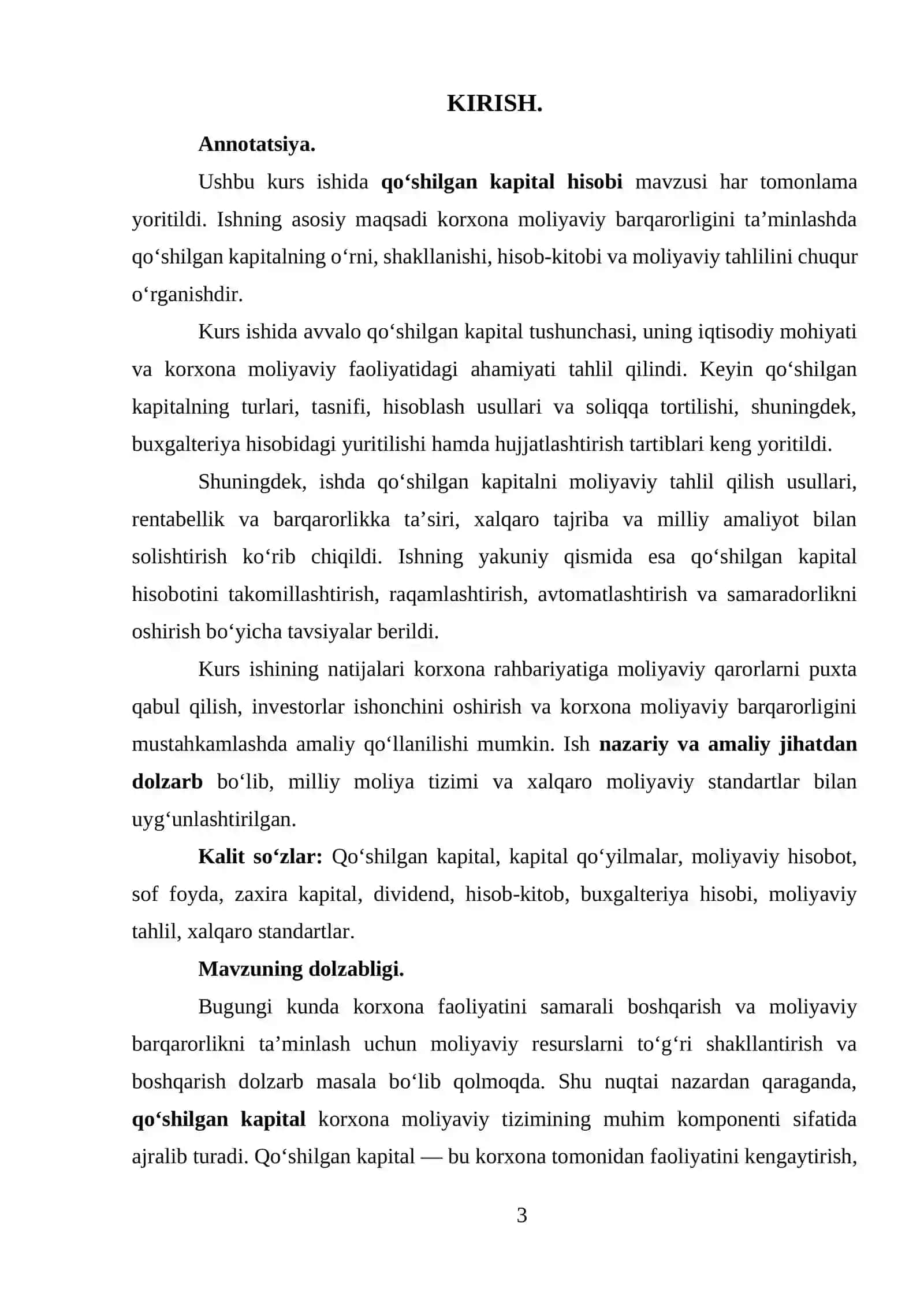 Qo'shilgan kapital hisobi 3