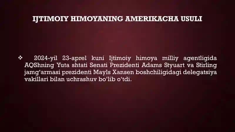 AMERIKA QO'SHMA SHTATLARINING AHOLISINI IJTIMOIY HIMOYA QILISH TIZIMI 3