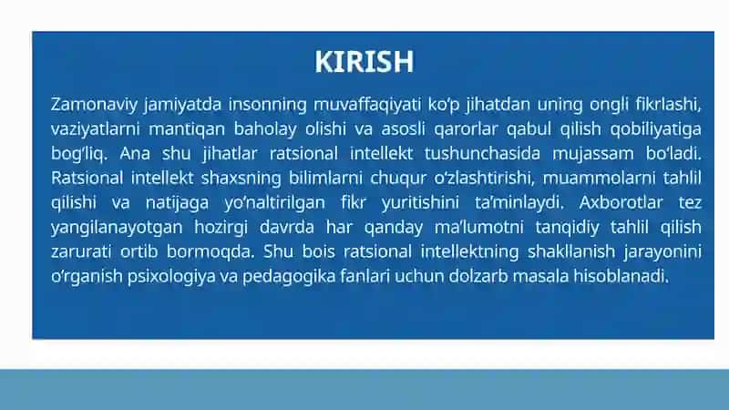 Ratsional intellektning shakllanishi 3