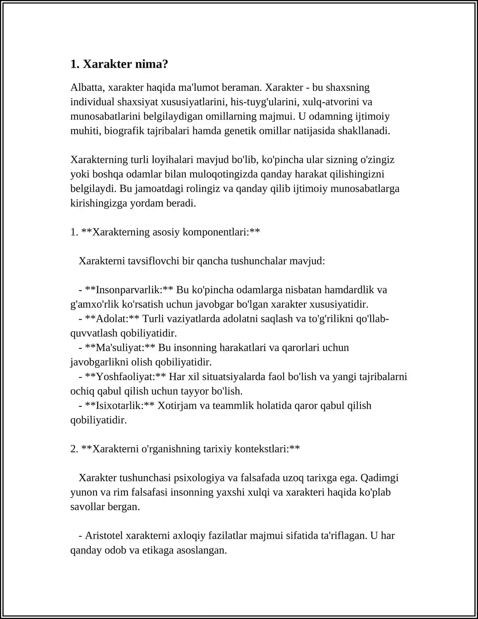 XARAKTER HAQIDA TUSHUNCHA 3