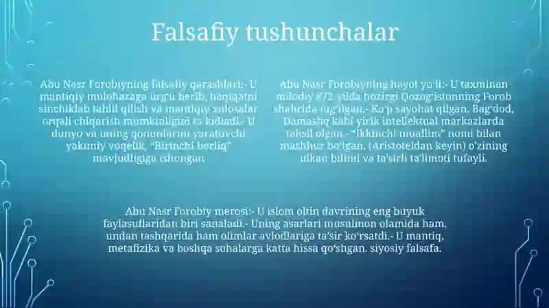 Abu Nasr Farobiy Va UningHayotYo'Llari 3