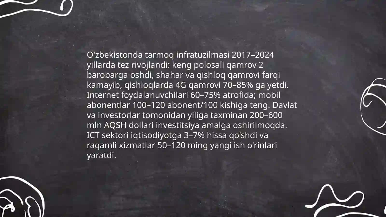 O'zbekistonda tarmoq texnalogiyalari rivojlanishi va iqtisodiyotdagi samaradorligi 3