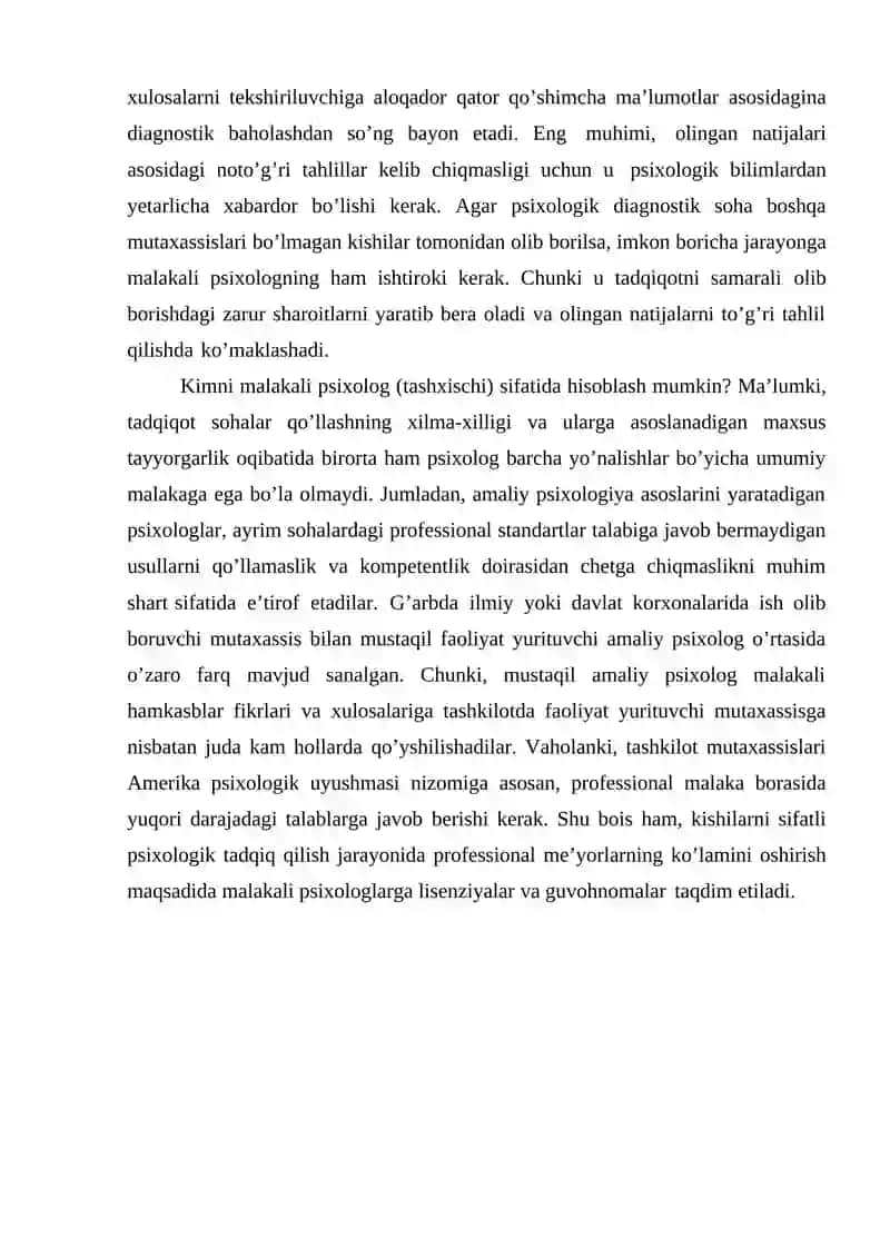 Diagnostikaga qo’yiladigan talablar 3