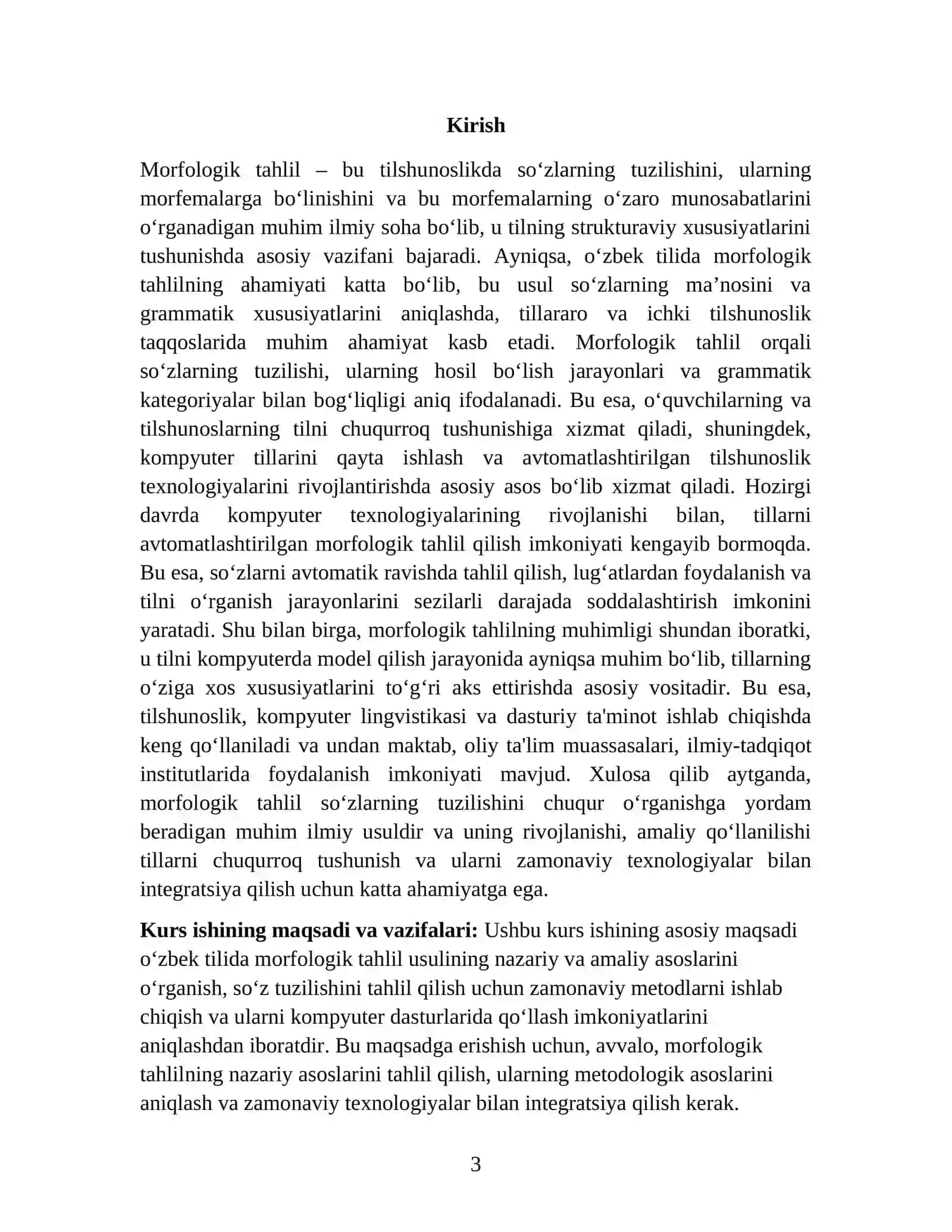 MORFOLOGIK TAHLIL (MUAYYAN ASAR MISOLIDA) 3