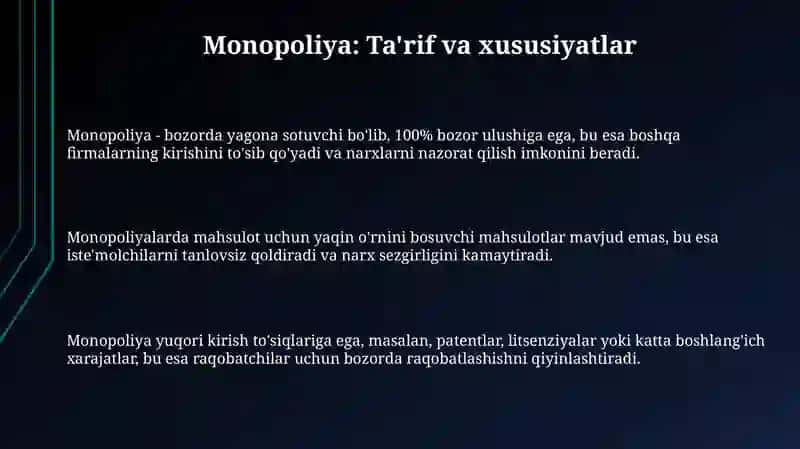 Monopoliya: Ta'rif va xususiyatlar 3