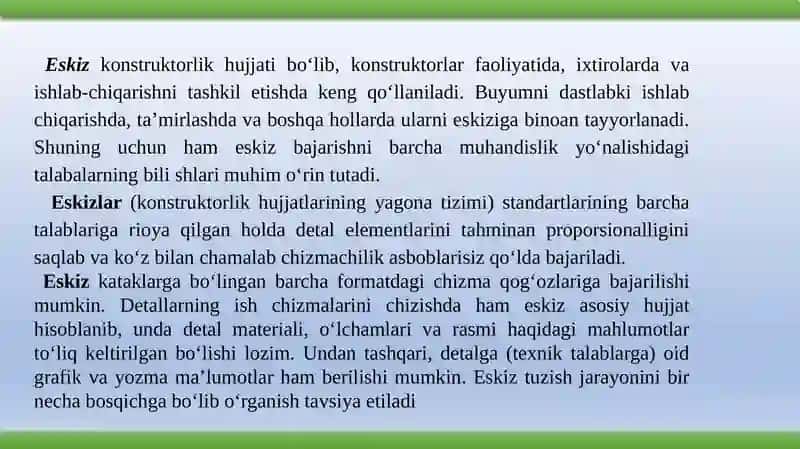 Detallarningeskizlarinibajarish.Detallarningishchizmalari 3