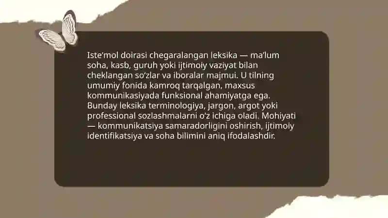 Isteʼmol doirasi chegaralangan leksika 3