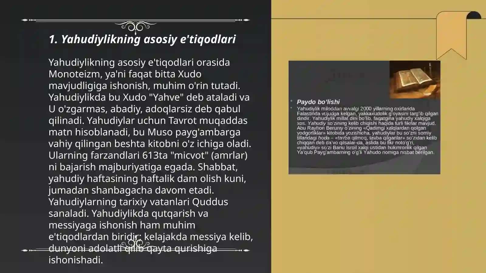 Yahudiylik talimoti, an'ana va marosimlari 3
