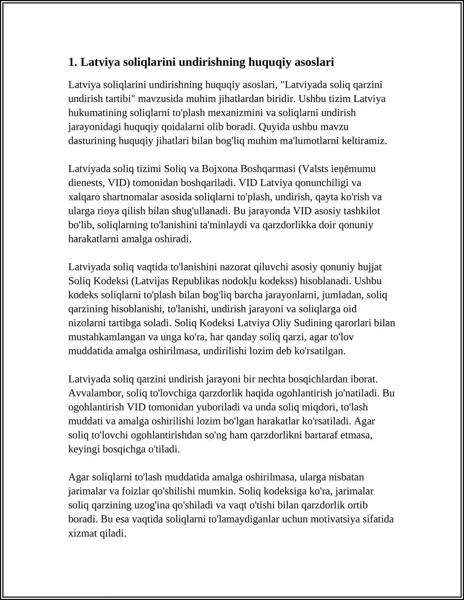 LATVIYADA SOLIQ QARZINI UNDIRISH TARTIBI 3