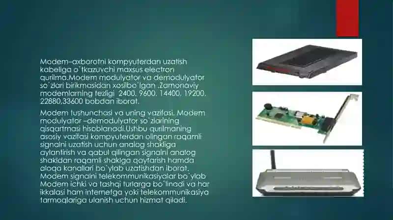 Kompyuterning qo’shimcha qurilmalari va vazifalari. 3