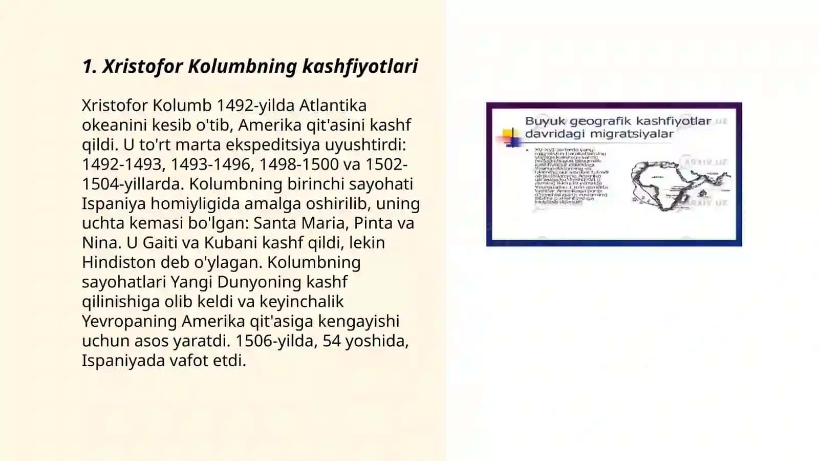 Buyuk geografik kashfiyotlar va mustamlaka tizimining shakllanishi 3