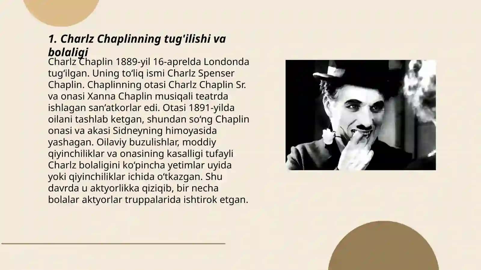 Charli chaplin xayot va ijodi 3