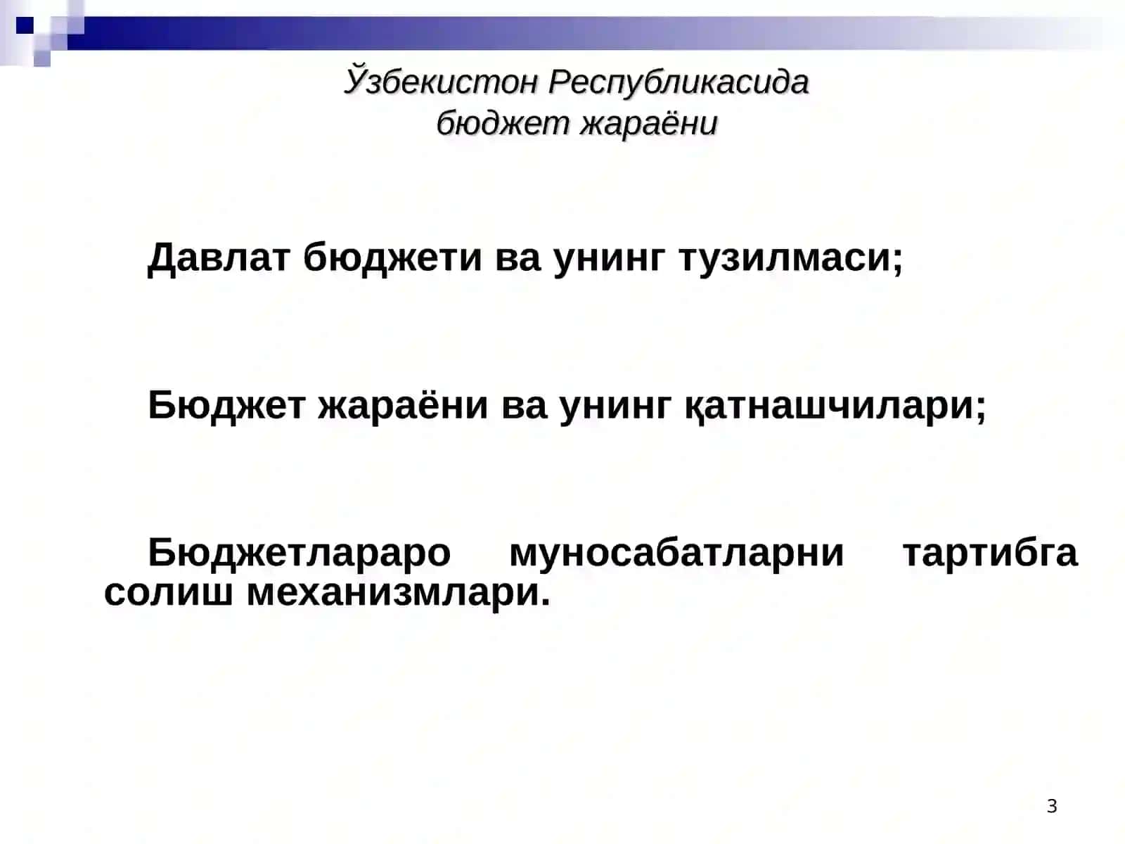 2011 йил бюджет сиёсатининг асосий йўналишлари 3