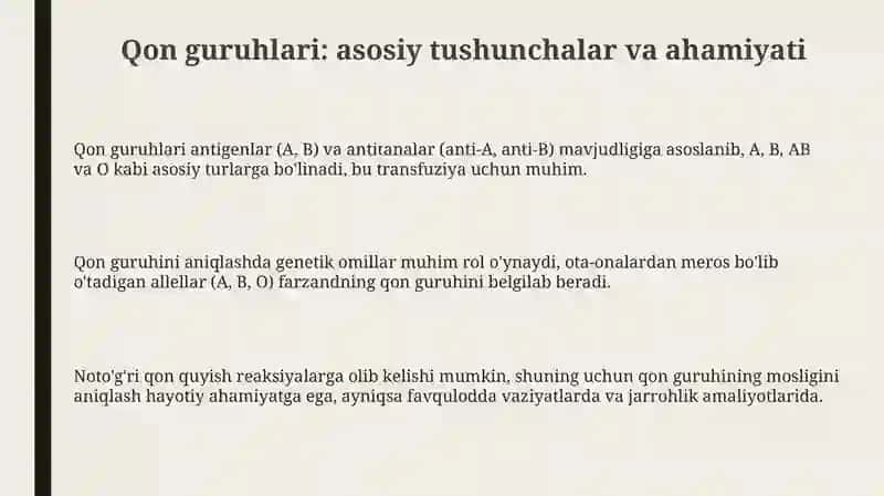 Qon guruhlari va rezus faktor 3