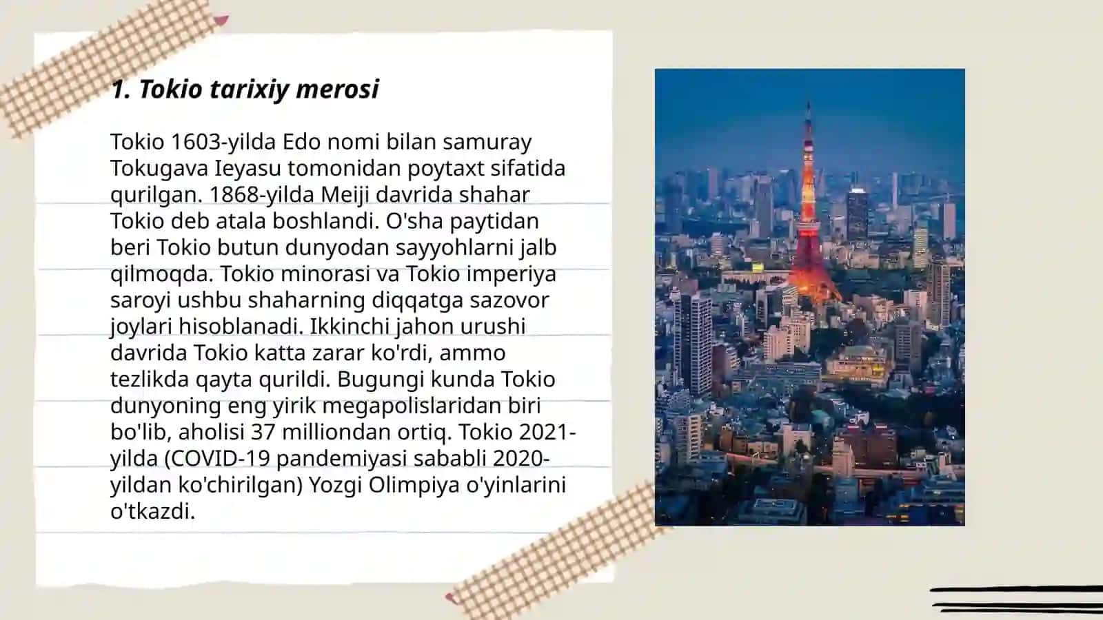 Tokio - Yaponiyaning poytaxti Bozorova Marjona 3
