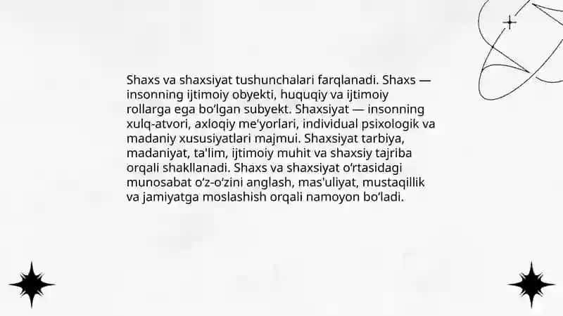 Shaxs va shaxsiyat 3