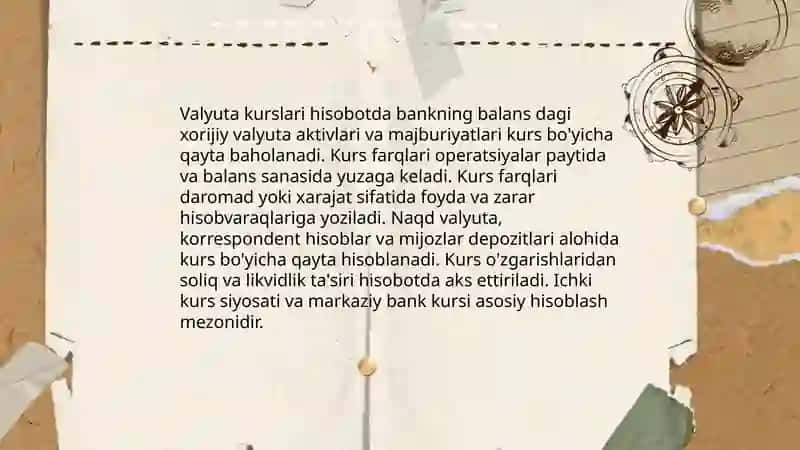 Banklarda valyuta operatsiyalar hisobi 3