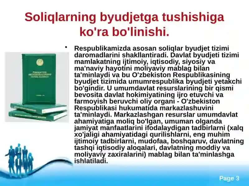 Soliqlarning Byudjetga Tushishi 3
