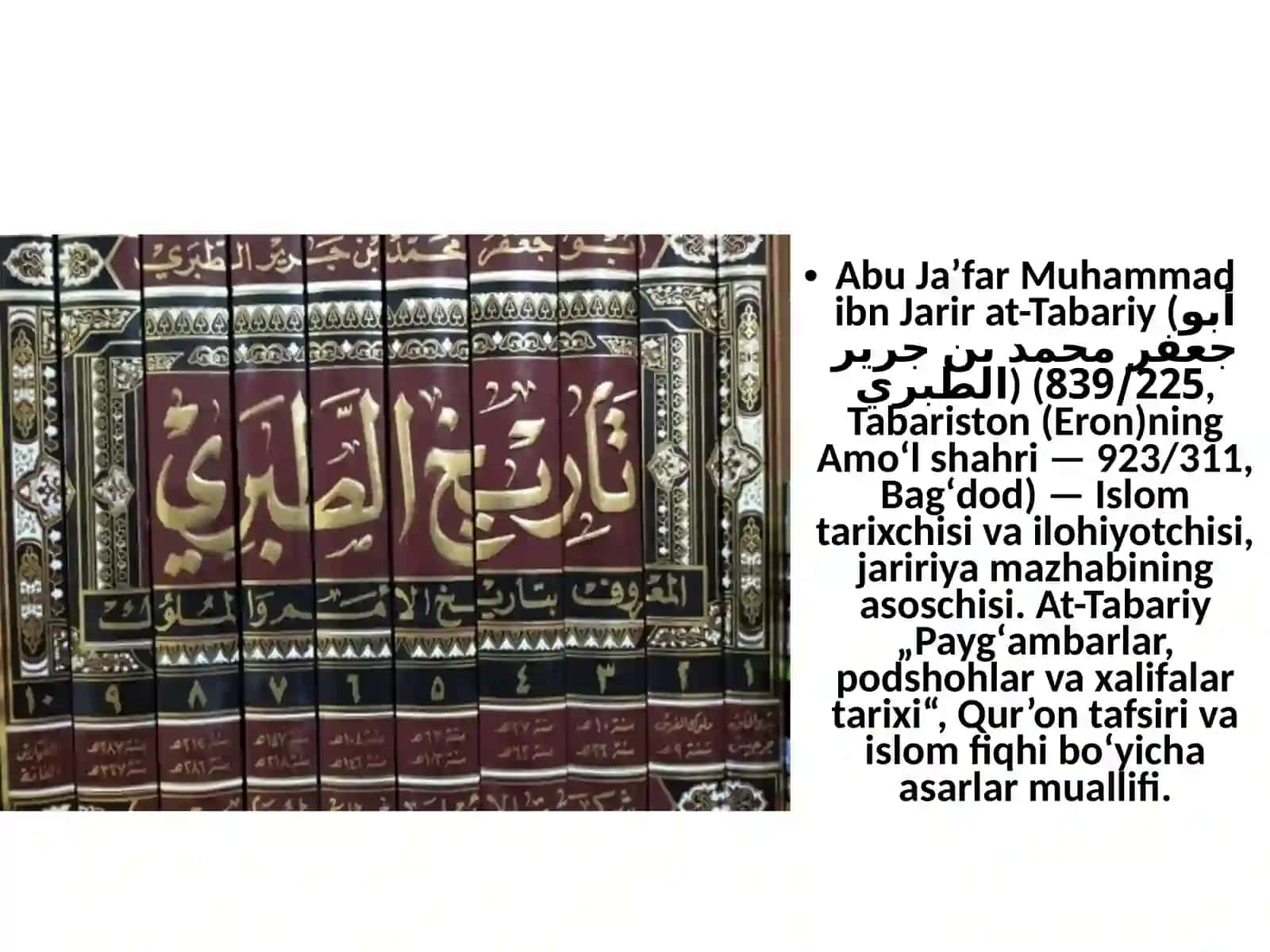 TABARIYNING "TARIXIAR-RUSULVAMULUK" ASARITAHLILI 3
