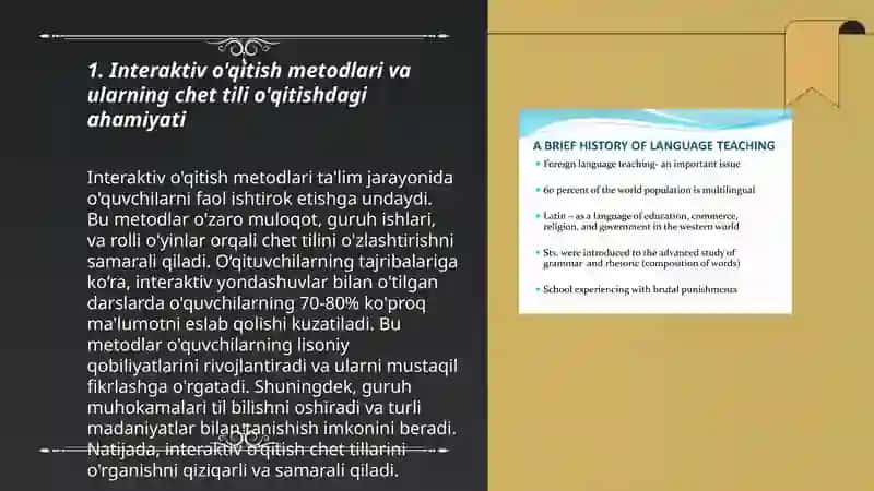 Interaktiv metodlar asosida Chet tili o'qitish 3