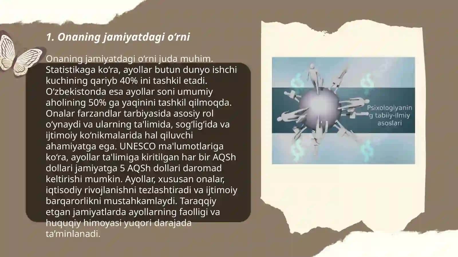 Onaning jamiyatdagi o'rni 3