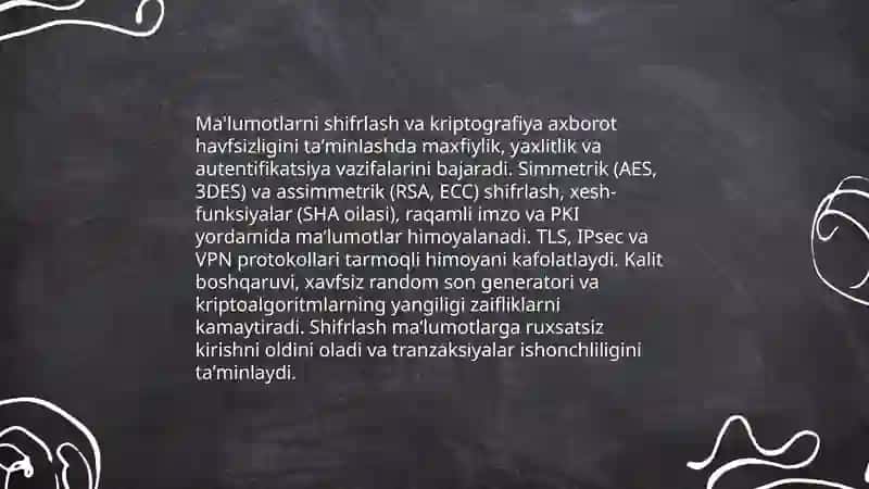 Axborot havfsizligini taʼminlash usullari 3