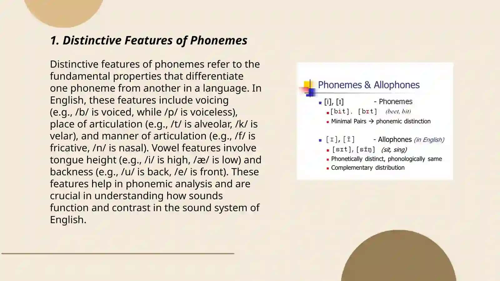 General characteristics of phoneme 3