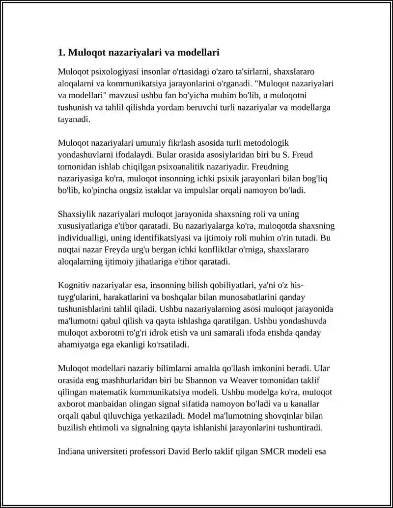 Mavzu: MULOQOT PSIXOLOGIYASI 3