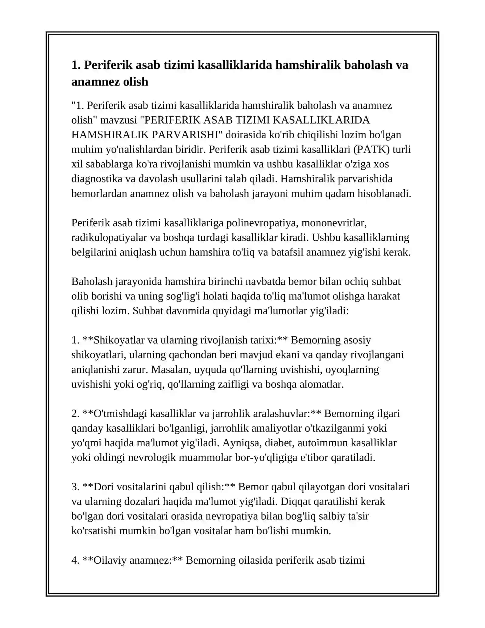 PERIFERIK ASAB TIZIMI KASALLIKLARIDA HAMSHIRALIK PARVARISHI 3