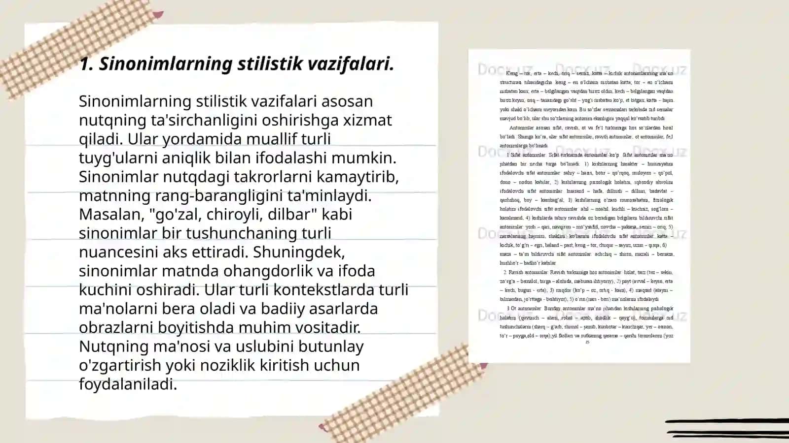 Sinonim, omonim, antonim va paronimlarning uslubiy vazifalari 3