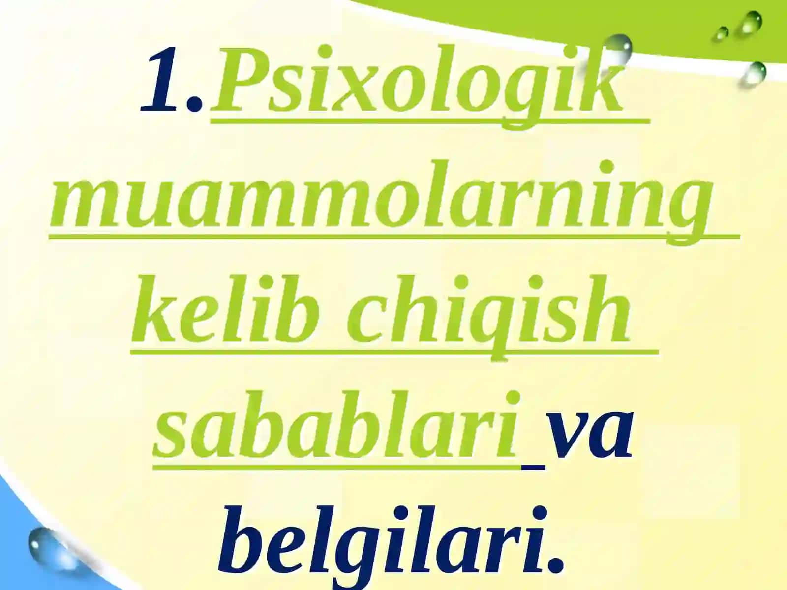PSIXOLOGIK MUAMMO 3