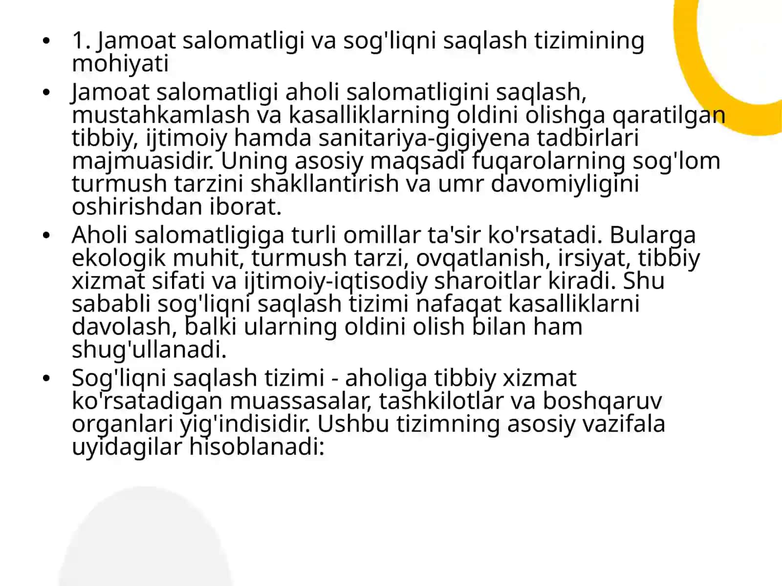 Jamoat salomatligi va sog'liqni saqlash tizimining mohiyati 3