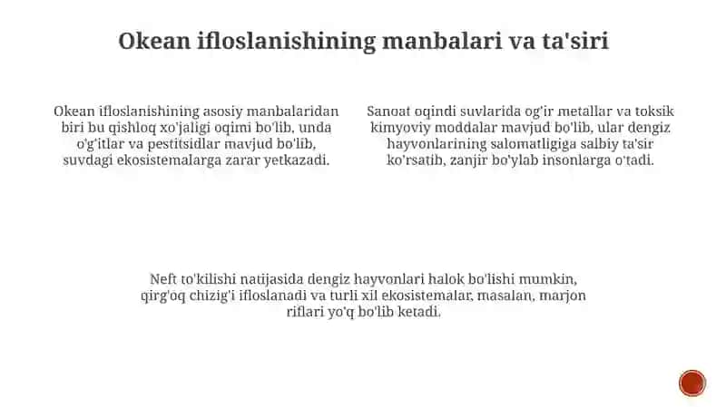 Okeanni ifloslanishini kamaytirish 3